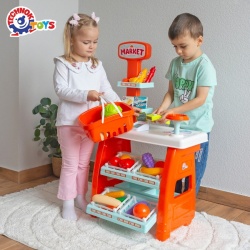 Tejghea de vanzari supermarket, Technok, cu efecte sonore, si accesorii, casa de marcat, cititor de card, legume si fructe - Img 1