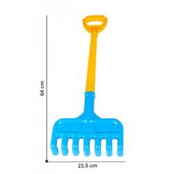 Grebla din plastic, TechnoK, (3497) 64 cm, pentru nisip, albastru - Img 1