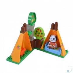 Set constructie cuburi Unico Maximilian Families In camping 29 piese - Img 2