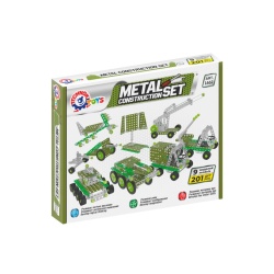 Set de construit metalic, TechnoK, 9 modele de vehicule militare, 201 de piese - Img 1