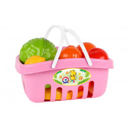Set de fructe in cos de picnic roz, Technok, (5354), 17 piese - Img 1
