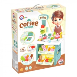 Tejghea de vanzari cafenea, Technok, cu efecte sonore si accesorii, casa de marcat, cititor de card, prajituri si fructe - Img 2
