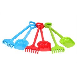 Set de nisip, unelte de gradina, Technok (1424), lopata si grebla, 50 cm, rosu - Img 2