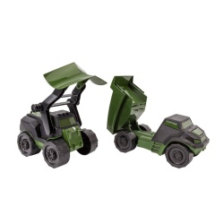 Set doua masinute, echipaj militar, Technok, basculanta si utilaj deszapezitor - Img 1