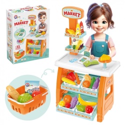 Tejghea de vanzari supermarket, Technok, cu efecte sonore, si accesorii, casa de marcat, cititor de card, legume si fructe - Img 3