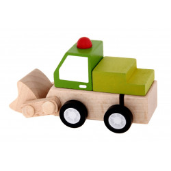 Utilaj de constructie buldozer din lemn, Woodyland, cu actionare mecanica - Img 3