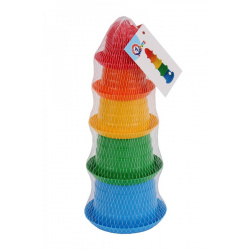 Jucarie educativa tip piramida, TechnoK, 5 pahare tip palarii sombrero - Img 1