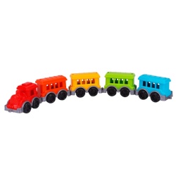 Mini trenulet TechnoK, locomotiva cu 4 vagoane, multicolor - Img 3