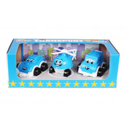 Set de 3 mini vehicule vesele, TechnoK, albastru - Img 1