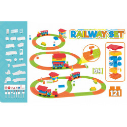 Set de constructie, 121 de piese, pista de tren TechnoK - Img 2