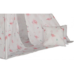 Cort de joaca Tipi cu cadru de lemn, flamingo - Img 2
