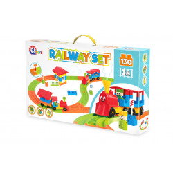Set de constructie, 121 de piese, pista de tren TechnoK - Img 1