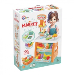 Tejghea de vanzari supermarket, Technok, cu efecte sonore, si accesorii, casa de marcat, cititor de card, legume si fructe - Img 5