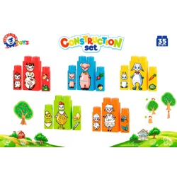 Cuburi de constructii cu animale, Technok, 35 de piese - Img 3