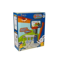 Set de joaca 2 in 1, cos de baschet pentru copii, cu minge si pompa - Img 5