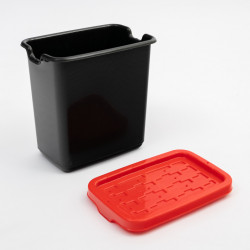 Cos de depozitare cu capac, Doloni, 9 L, negru cu rosu - Img 3