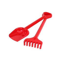 Set de nisip, unelte de gradina, Technok (1424), lopata si grebla, 50 cm, rosu - Img 5