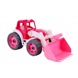 Utilaj de constructie, tractor excavator, TechnoK, roz - Img 1