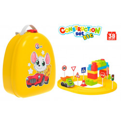 Set cuburi de constructie, pista de masiute TechnoK in gentuta tip rucsac - Img 1