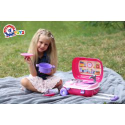 Set mini bucatarie in troliu roz TechnoK, cu accesorii - Img 3