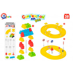 Set cuburi de constructie, pista de masiute TechnoK in gentuta tip rucsac - Img 3