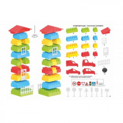 Set cuburi de construit, Technok, 64 de piese, in sac - Img 2