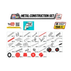 Set de construit metalic, TechnoK, 8 modele de vehicule, 198 de piese - Img 3