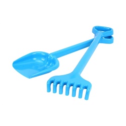 Set de nisip, unelte de gradina, Technok (1424), lopata si grebla, 50 cm, albastru - Img 1