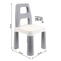 Scaun pentru copii cu sarcina max. 75 kg, Technok, gri - Img 4