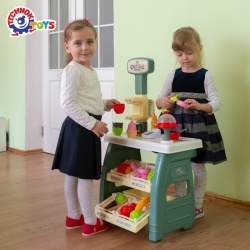 Tejghea de vanzari cafenea, Technok, cu efecte sonore si accesorii, casa de marcat, cititor de card, prajituri si fructe - Img 1