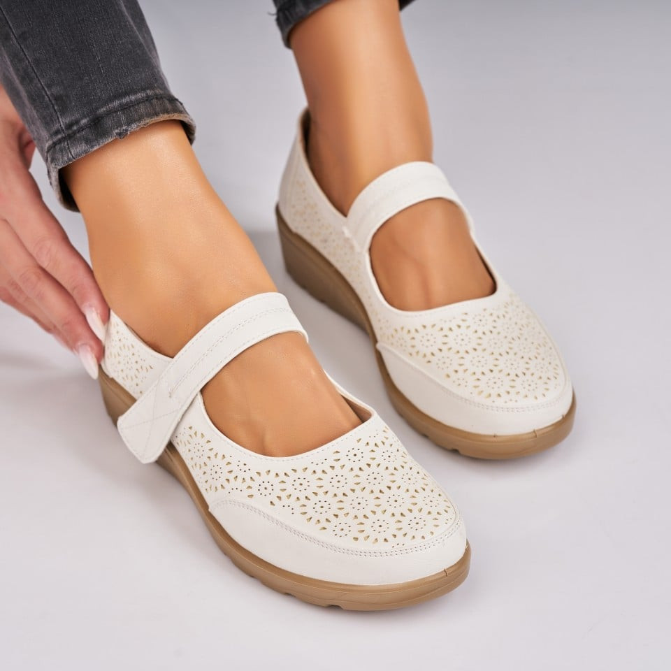 Γυναικεία Casual Παπούτσια Οικολογικό Γυρισμένο Δέρμα Άσπρο A4793