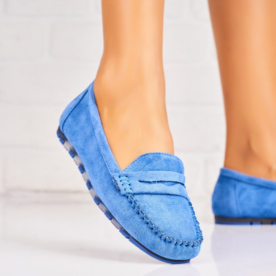 Γυναικεία Casual Παπούτσια Οικολογικό Γυρισμένο Δέρμα Γαλάζιο Insiyah A5138