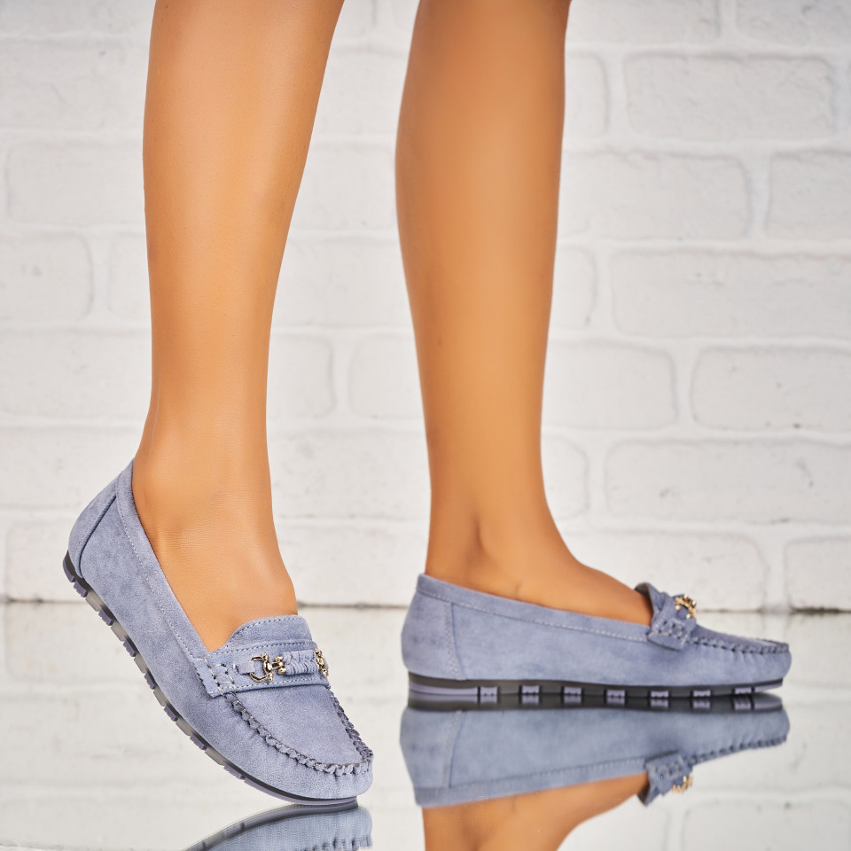 Γυναικεία Casual Παπούτσια Οικολογικό Γυρισμένο Δέρμα Γαλάζιο Irace A4226