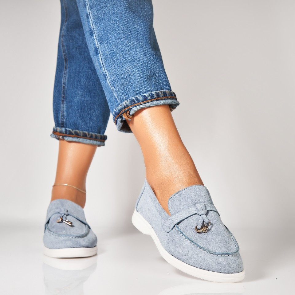 Γυναικεία Casual Παπούτσια Οικολογικό Γυρισμένο Δέρμα Γαλάζιο Jaisme A7090