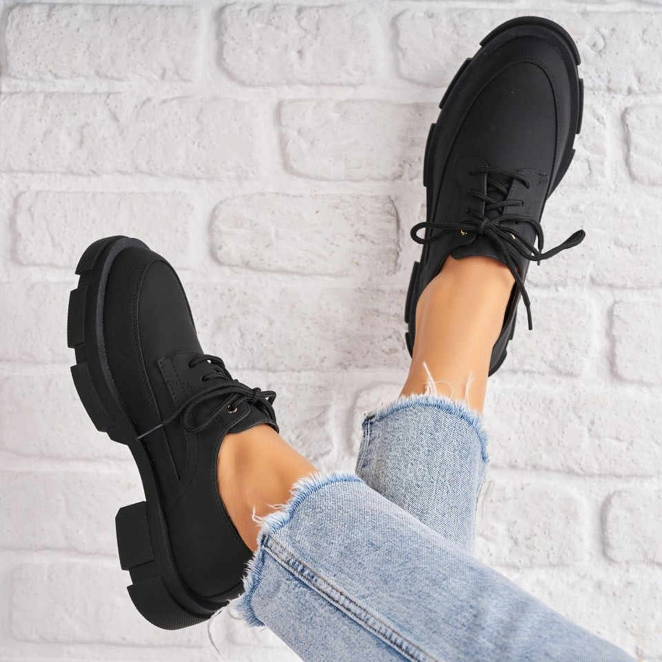 Γυναικεία Casual Παπούτσια Οικολογικό Δέρμα Μαύρο Kateri A4714