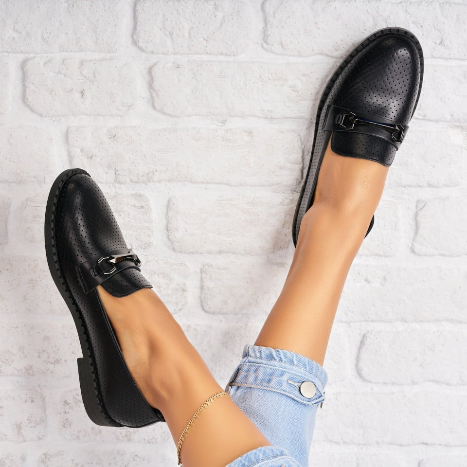 Γυναικεία Casual Παπούτσια Οικολογικό Δέρμα Μαύρο Yhassi A1722