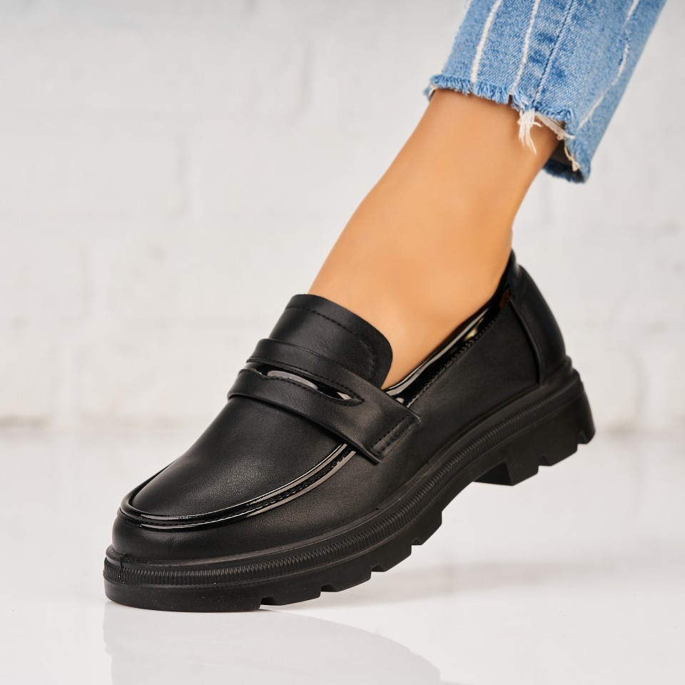 Γυναικεία Casual Παπούτσια Οικολογικό Δέρμα Μαύρο Yime A5270