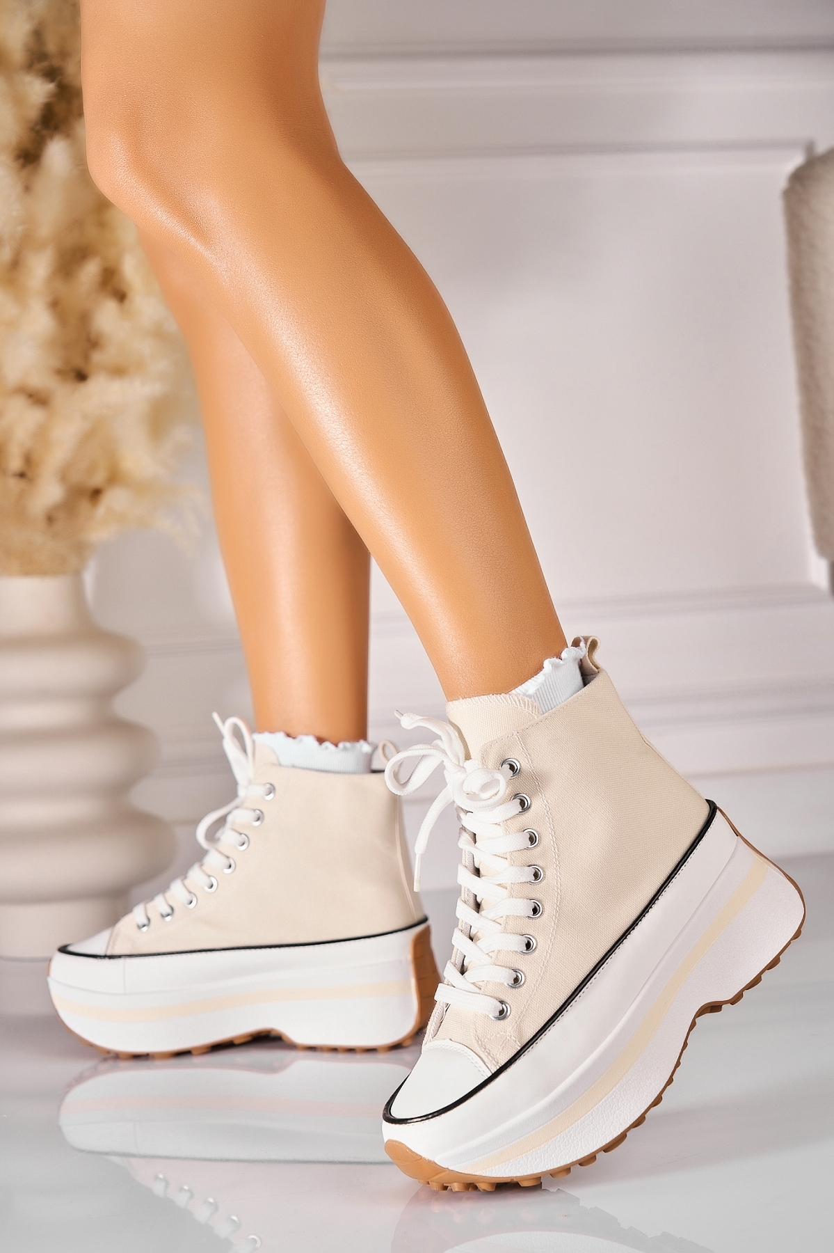 Γυναικεία sneakers Ύφασμα Μπεζ Dekota
