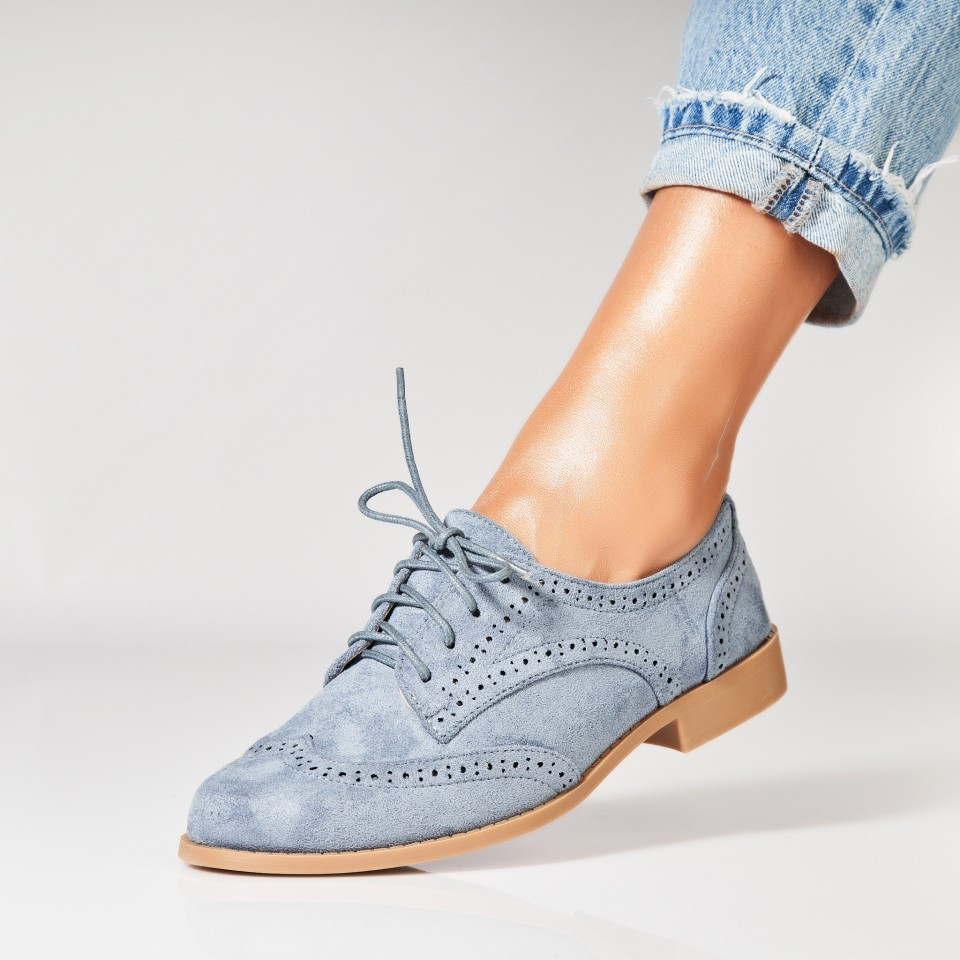 Γυναικεία Casual Παπούτσια Οικολογικό Γυρισμένο Δέρμα Γαλάζιο Trina2