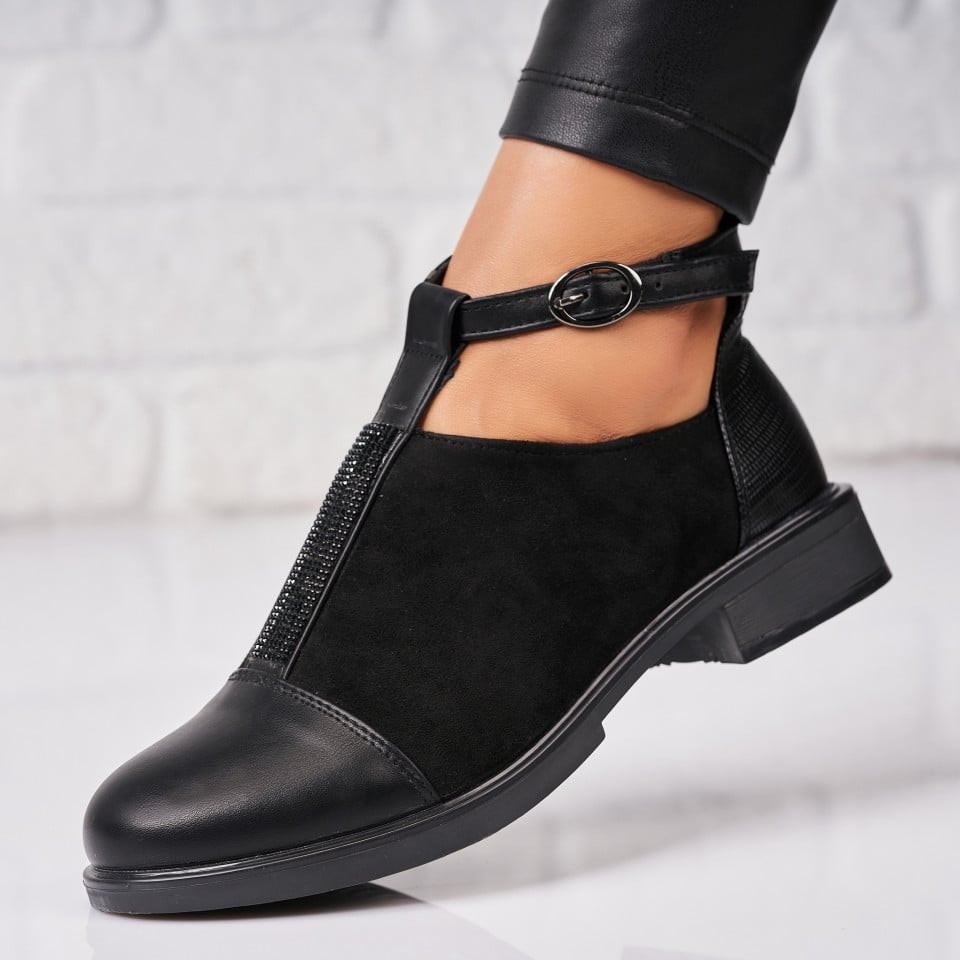 Γυναικεία Casual Παπούτσια Οικολογικό Γυρισμένο Δέρμα Μαύρο Amreen A2626