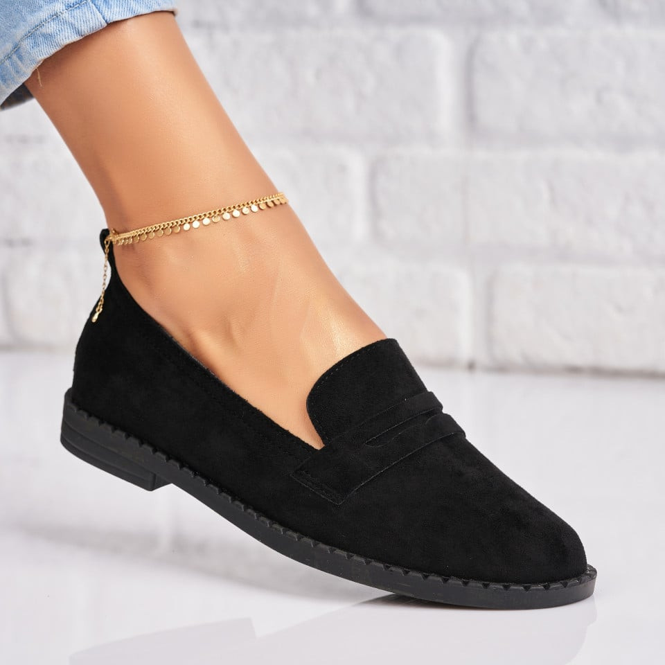 Γυναικεία Casual Παπούτσια Οικολογικό Γυρισμένο Δέρμα Μαύρο Sanya2 A1751