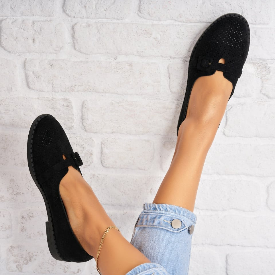 Γυναικεία Casual Παπούτσια Οικολογικό Γυρισμένο Δέρμα Μαύρο Tavia2 A1741