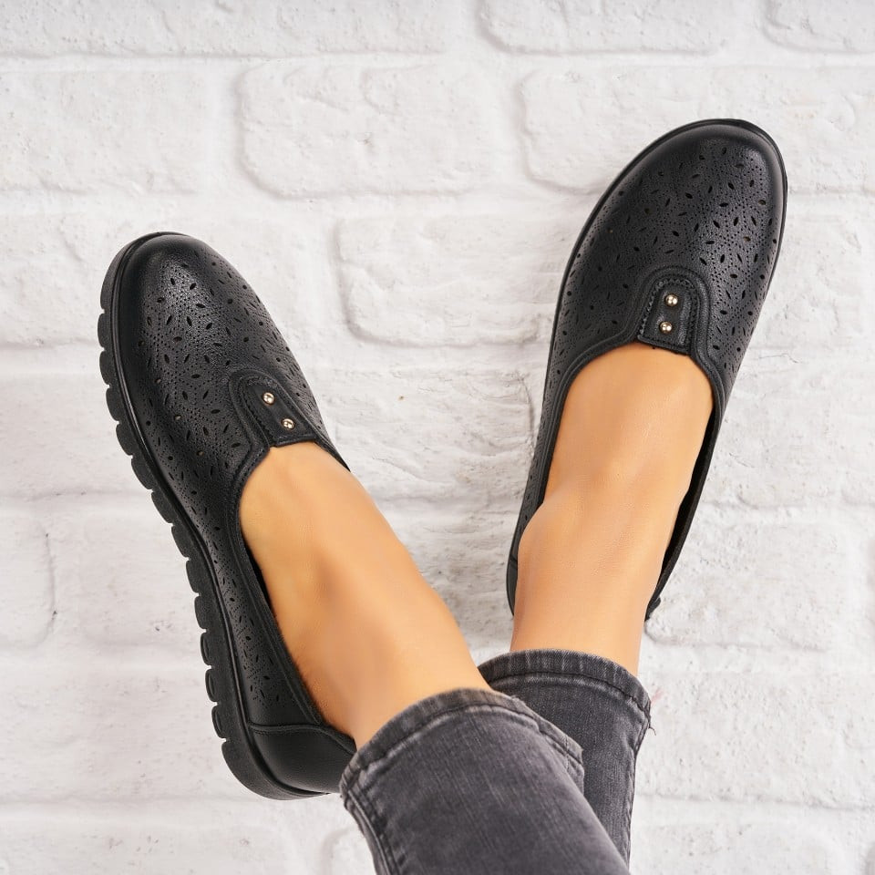 Γυναικεία Casual Παπούτσια Οικολογικό Δέρμα Μαύρο Aitana A4892