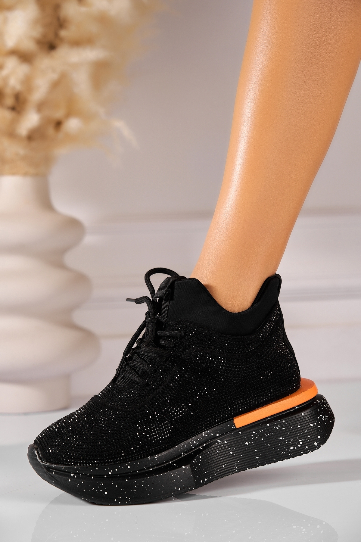 Γυναικεία sneakers Οικολογικό Γυρισμένο Δέρμα Πορτοκαλί Kamyri