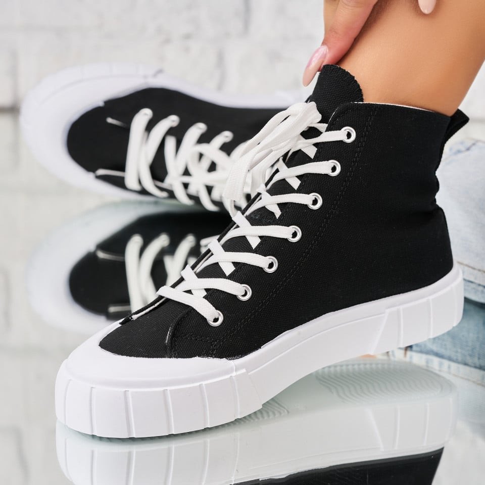 Γυναικεία sneakers Ύφασμα Μαύρο Zianne A2019