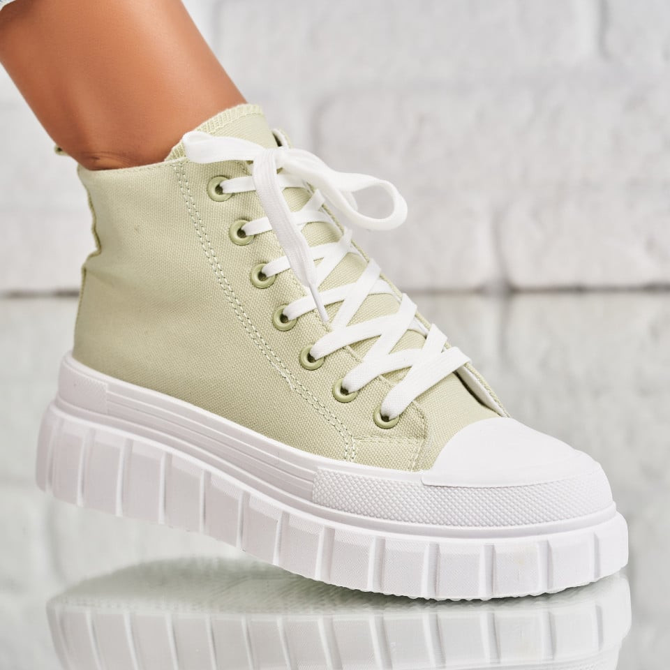 Γυναικεία sneakers Ύφασμα Πράσινο Emiliya A2001