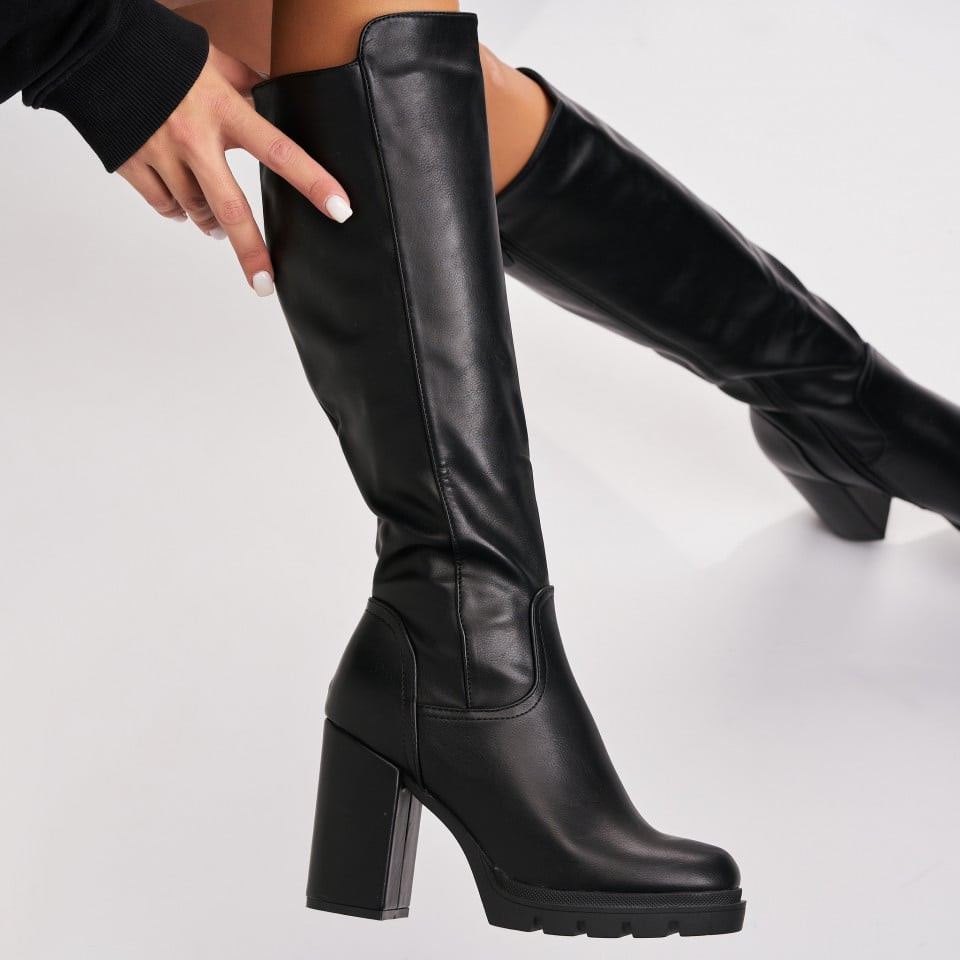 Γυναικείες Μπότες με γούνα Οικολογικό Δέρμα Μαύρο Deinica A3311