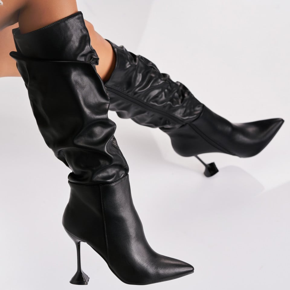 Γυναικείες Χειμερινές Μπότες Οικολογικό Δέρμα Μαύρο Caisho A2486