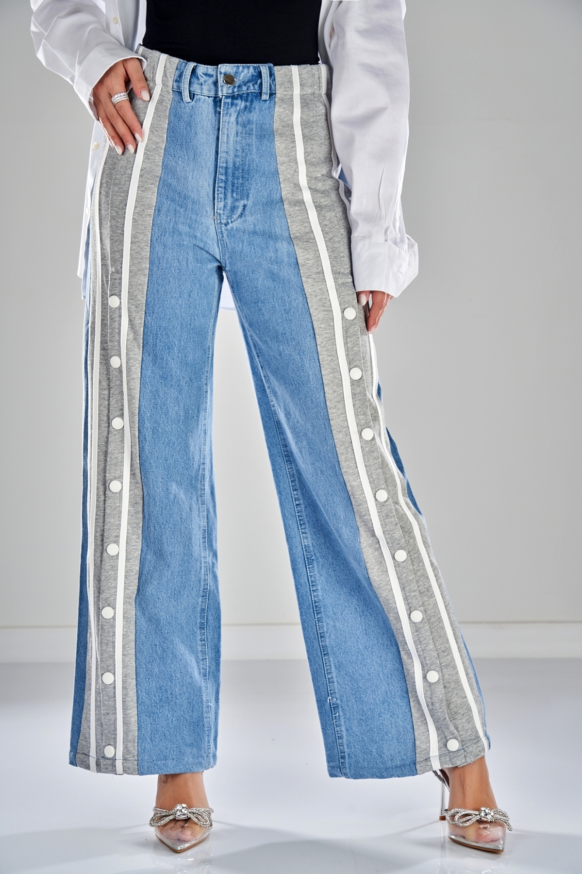 Γυναικείο τζιν Oversize Γκρι Alesa