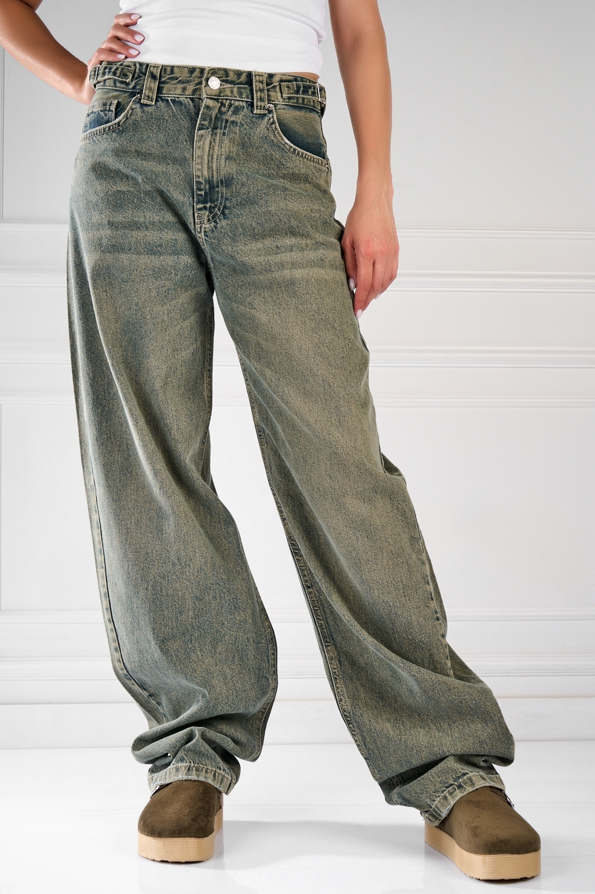 Γυναικείο τζιν Oversize Πράσινο Nafira